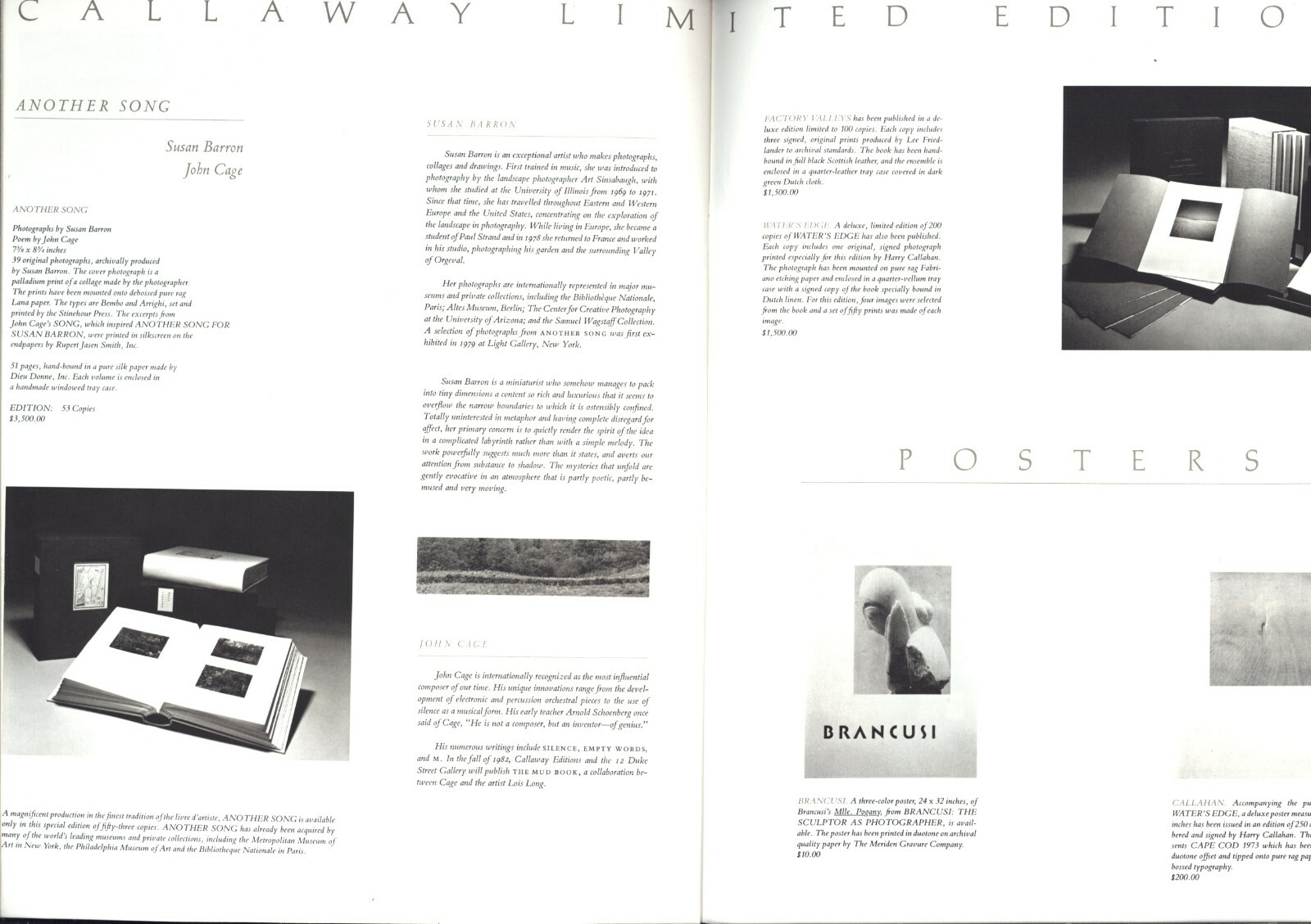 Callaway Editions [Book Publisher Catalog: 1982-1983] - FINE ART BOOKS - POSTERS