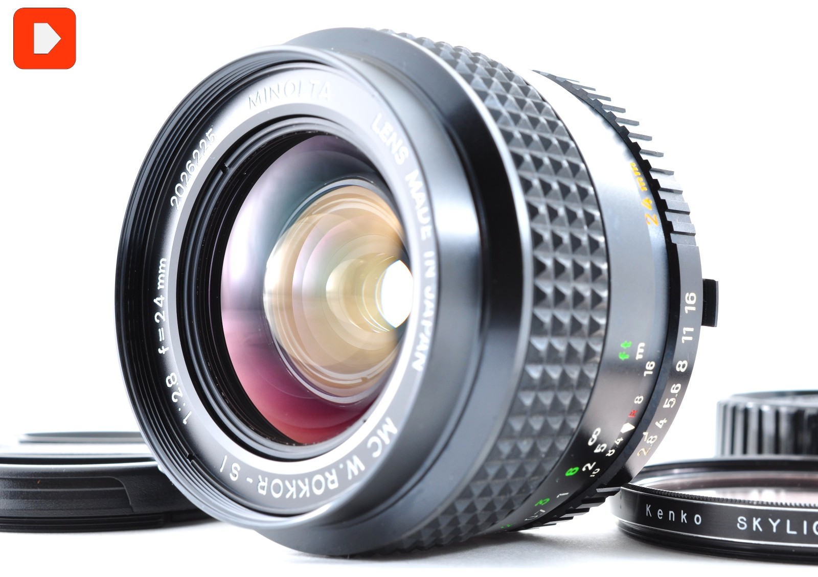 Tested!/Near MINT-] Minolta MC W.Rokkor-SI 24mm f/2.8 MF