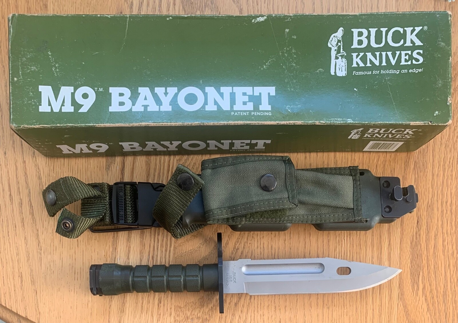 個人装備 BUCK KNIVES M9 BAYONET BUCK 188~ Original Knife, Sheath, & Folder~ M9 Phrobis III
