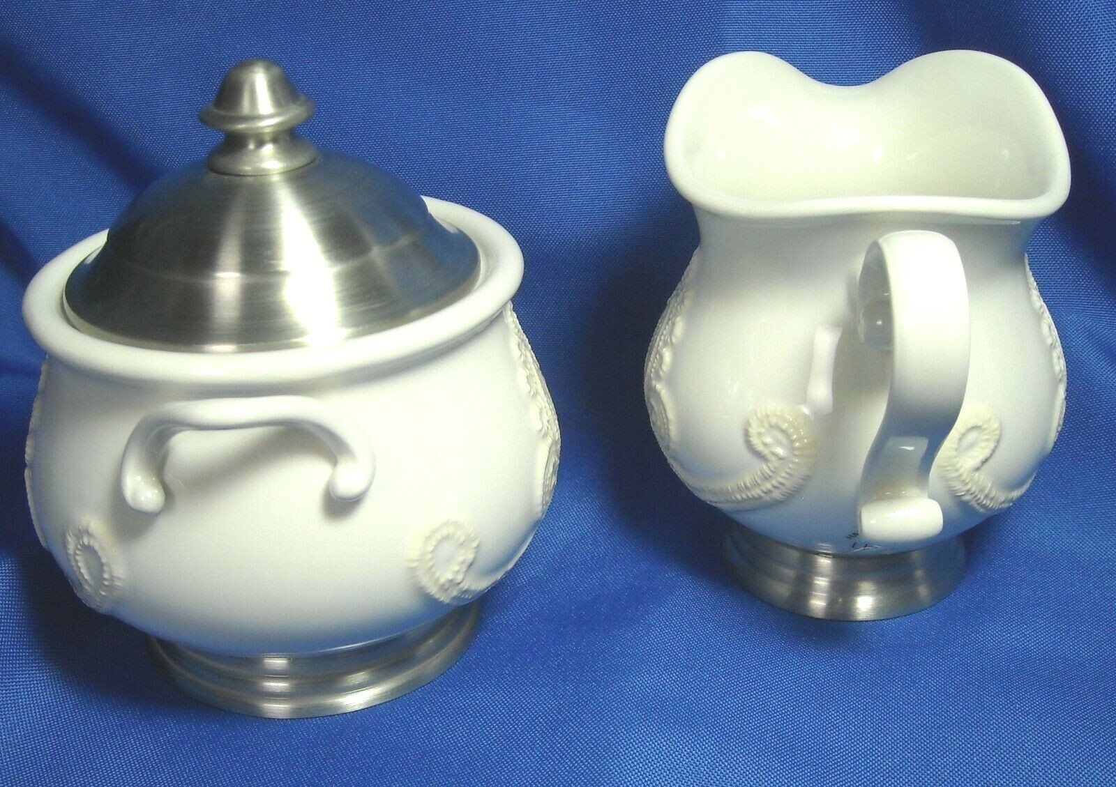 Rare Lenox Linen Closet Cream and Sugar Bowls