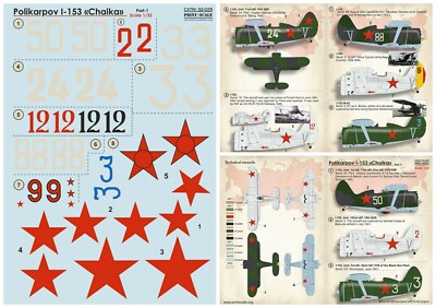 Print Scale 32-025 - 1/32 - Polikarpov I-153 "Chaika" Part 1, decal for aircraft