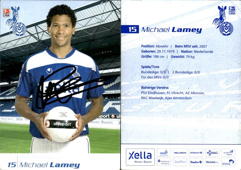 Michael Lamey   Msv Duisburg 2007-08  Autogramm Ak Autogrammkarte Fussball
