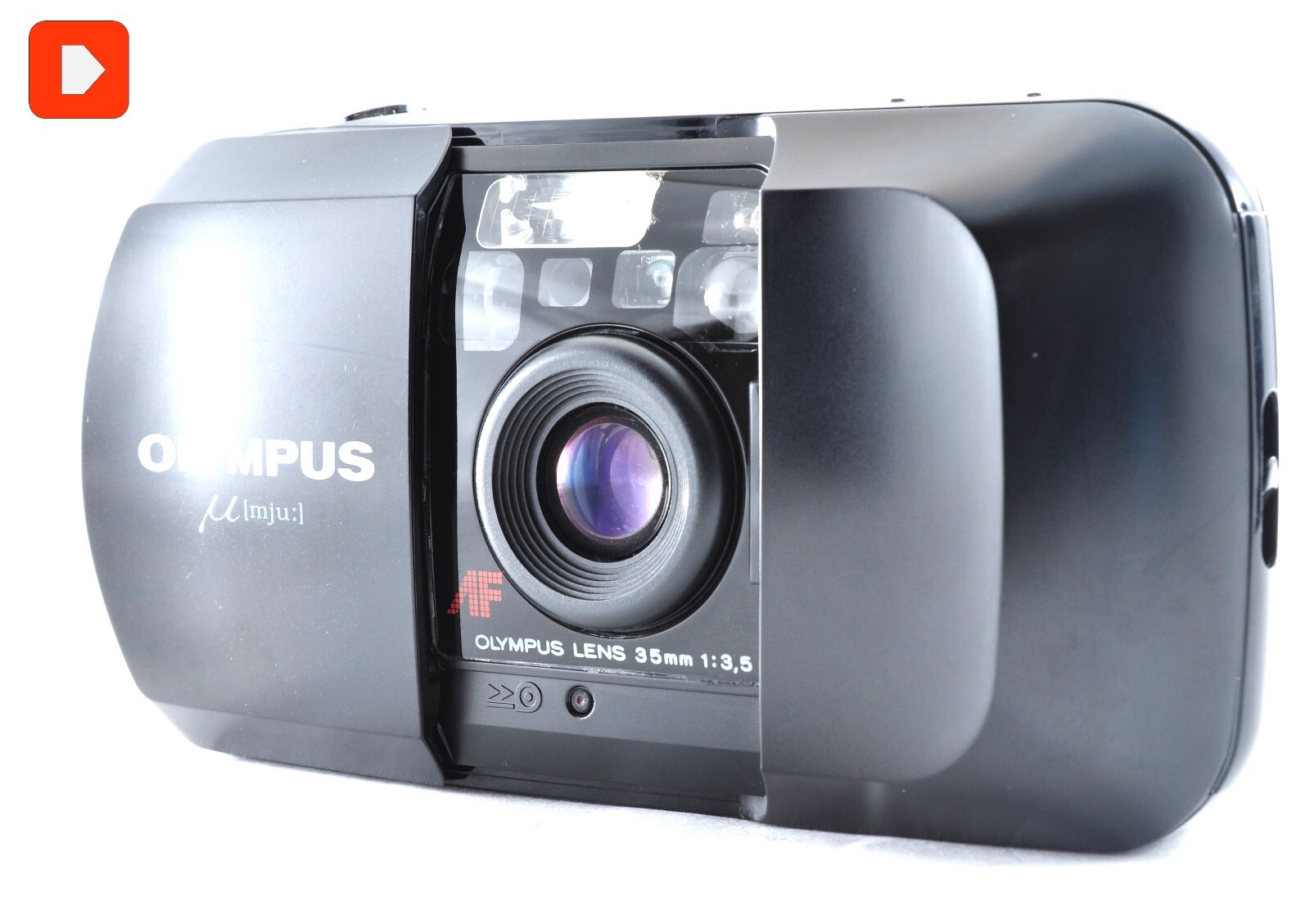 OLYMPUS μ mju Digital Camera 35mm F/3.5 Lens Black Opt MINT