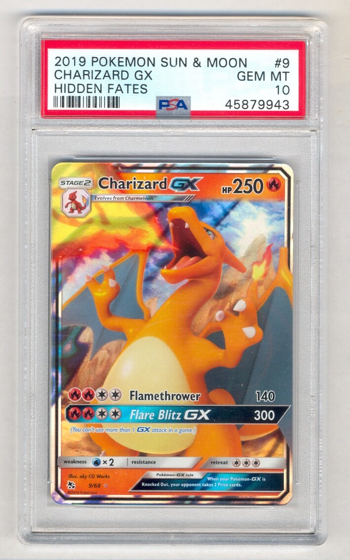 2019 Pokemon Charizard GX 9/68 Holo Hidden Fates - PSA 10