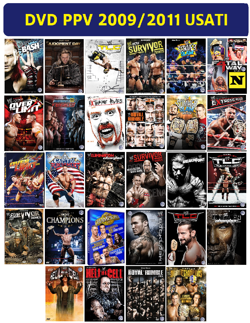 WWE PPV 2009/2011 COME NUOVI REGION DUE.SCEGLI IL TUO WWE PPV 2009/2011 COME NUOVI REGION DUE.SCEGLI IL TUO