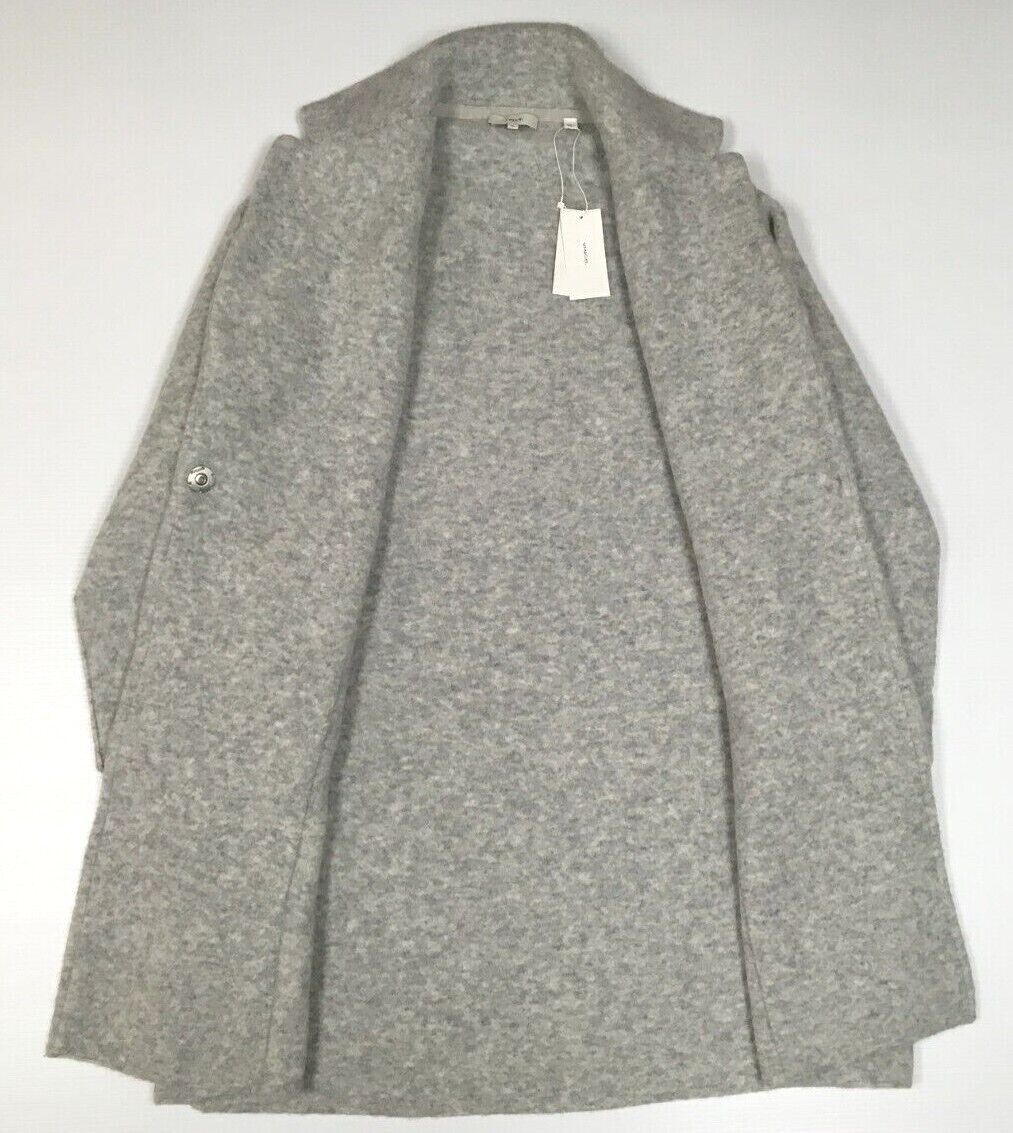 Pre-owned Vince $545  Wool Alpaca Chunky Thick Shawl Knit Sweater Cardigan Oversized Coat In Gray