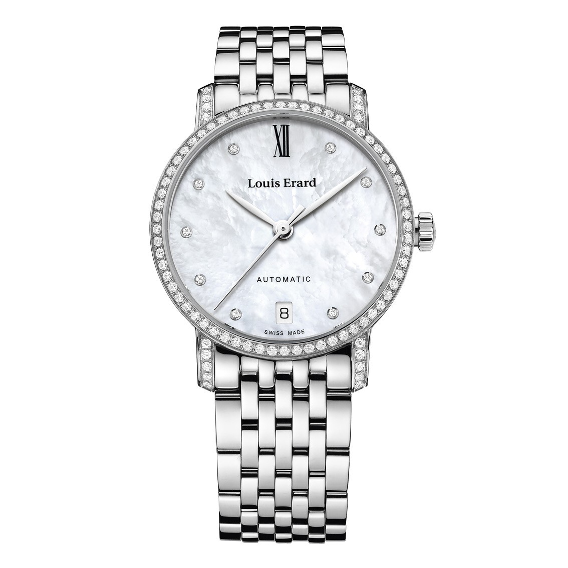 Pre-owned Louis Erard Women's 'excellence' Diamonds Mop Dial Automatic 68235fs14.bma34