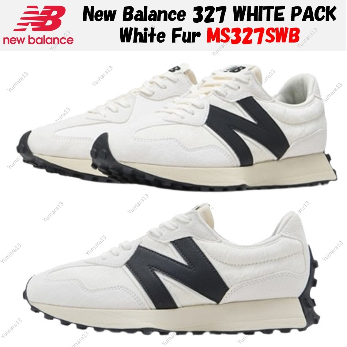New Balance 327 WHITE PACK White Fur MS327SWB Men's Size | eBay