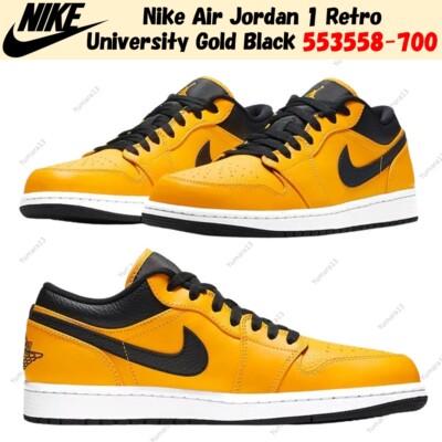 Nike Air Jordan 1 Retro University Gold Black 553558-700 Women's Size