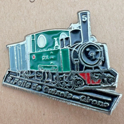 Vintage Lapel Pin Sant Feliu de Guíxols Girona Spain Railway Locomotive History