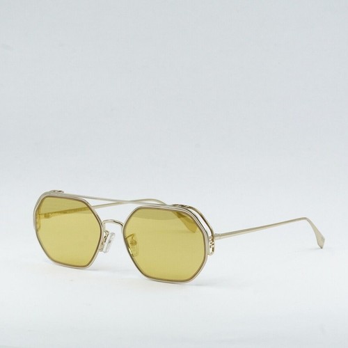 Pre-owned Fendi Fe40039u 10l Gold/yellow Mirror 57-17-135 Sunglasses Authentic
