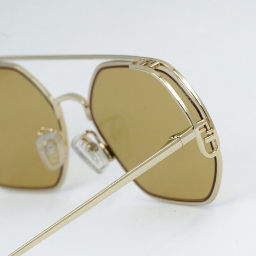 Pre-owned Fendi Fe40039u 10l Gold/yellow Mirror 57-17-135 Sunglasses Authentic