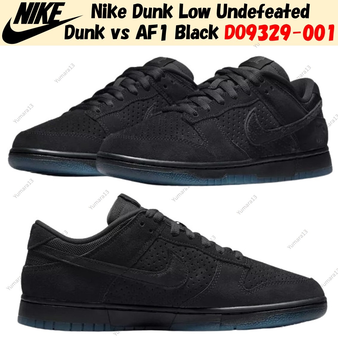 NIKE NIKE DUNK LOW UNDEFEATED DUNK VS AF1 BLACK DO9329-001 MEN'S SIZE
