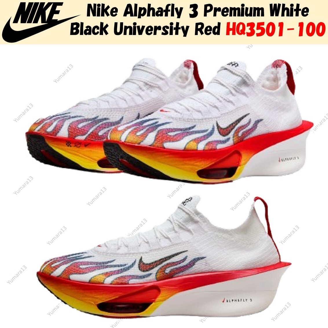 Nike Alphafly 3 Premium White Black University Red HQ3501