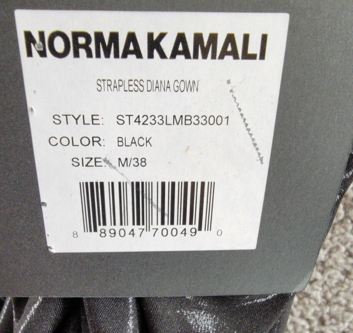 Norma Kamali Strapless Diana One-Shoulder Gown Women's M/38 Black Lined Pullover - Picture 15 of 15
