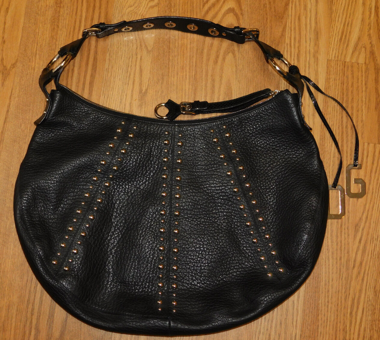 D&G 黒 ナイロン レザー バッグ