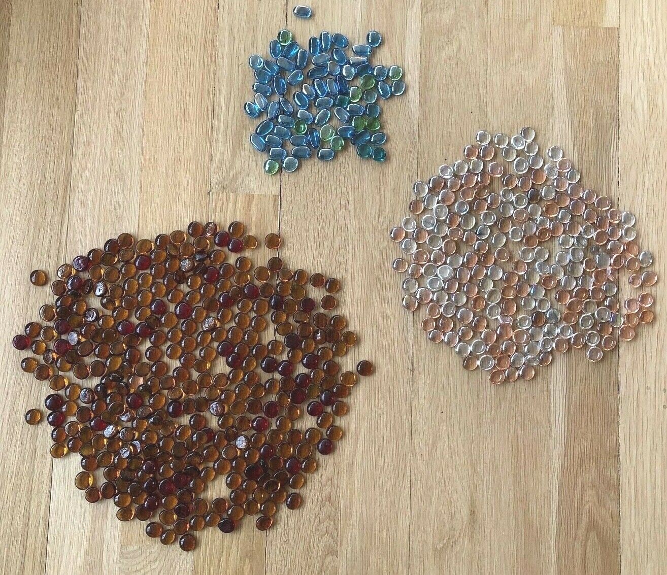 5 lbs 7 oz Glass Smooth Pebbles Stones Floral Craft Fish Tank iridescent Mancala