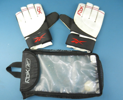 REEBOK RBK GK GOALKEEPER GLOVES FOOTBALL GOALIE SIZE 10 WHITE RED BLACK