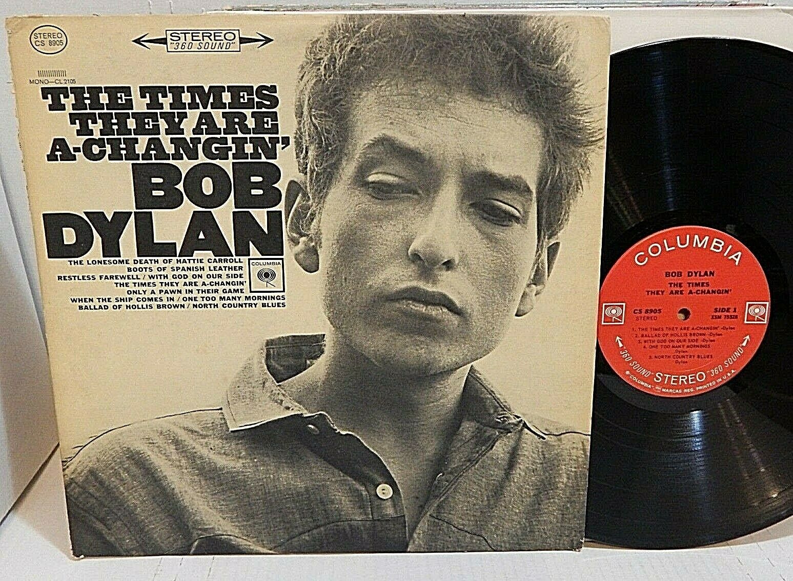 BOB DYLAN The Times They Are A-Changin' 1964 CS 8905 1AB/1AE BOB DYLAN The Times They Are A-Changin' 1964 CS 8905 1AB/1AE