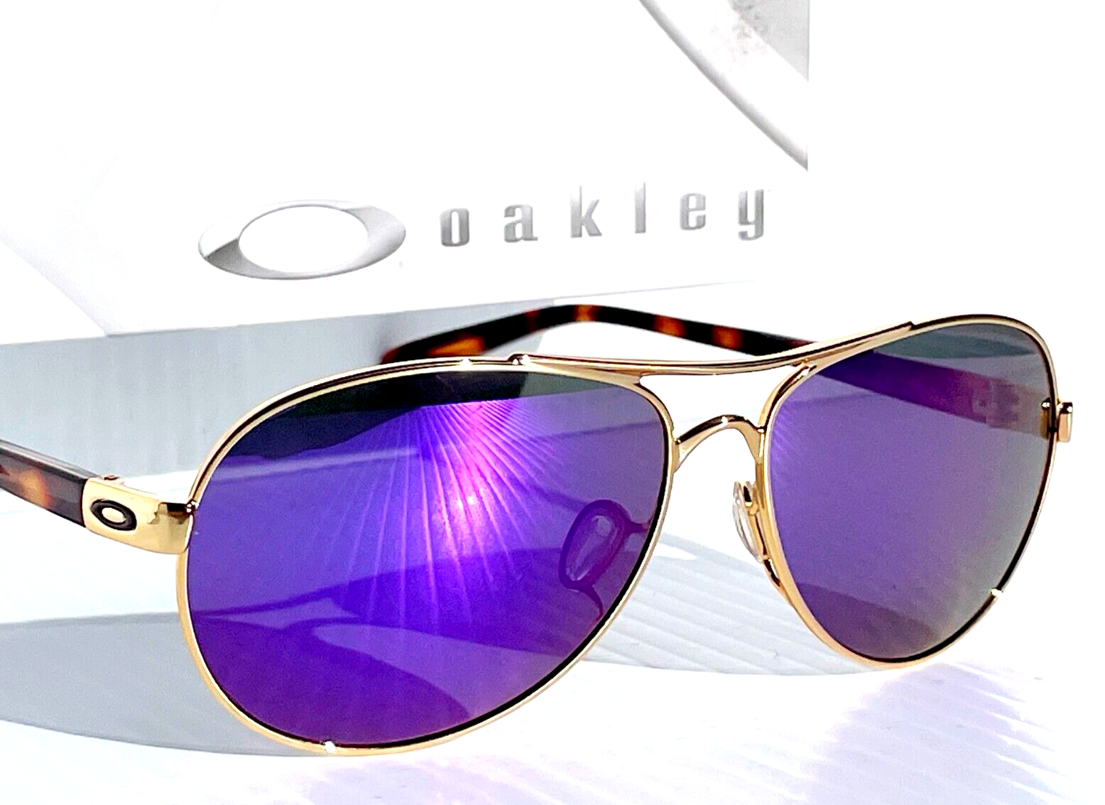 NEW Oakley TIE BREAKER Polished Gold Tort POLARIZED Galaxy