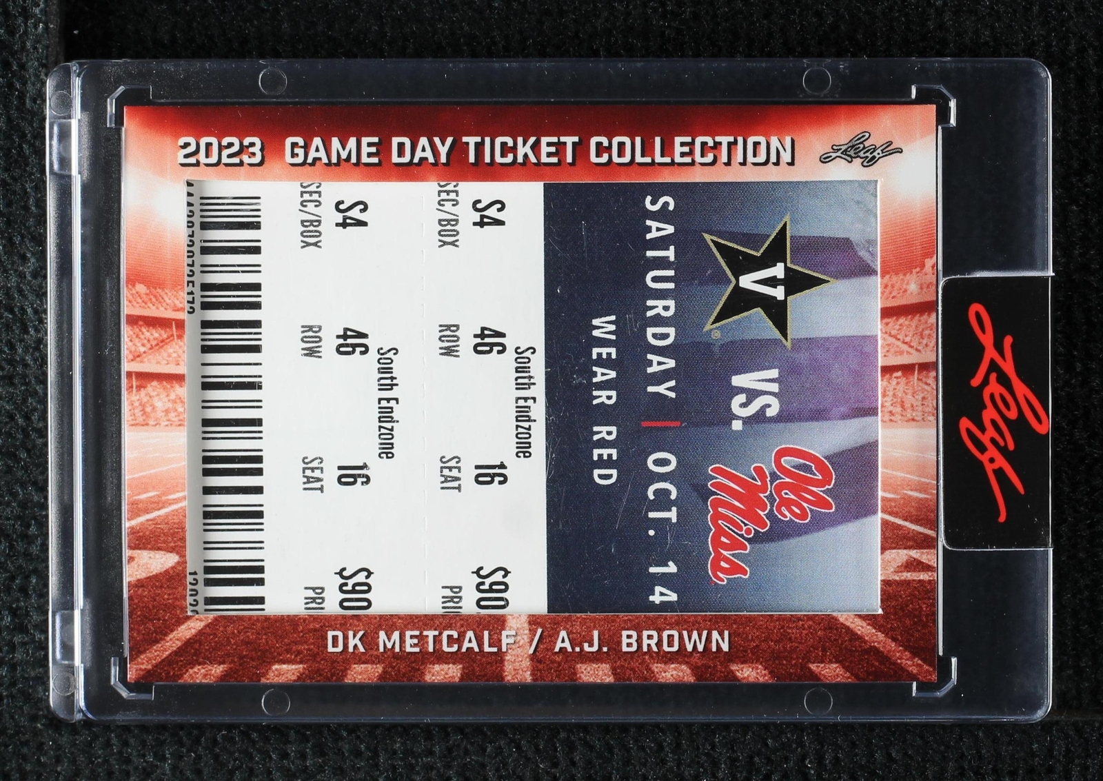 2023 Leaf Game Day Ticket Collection A.J. Brown DK Metcalf #TC-7