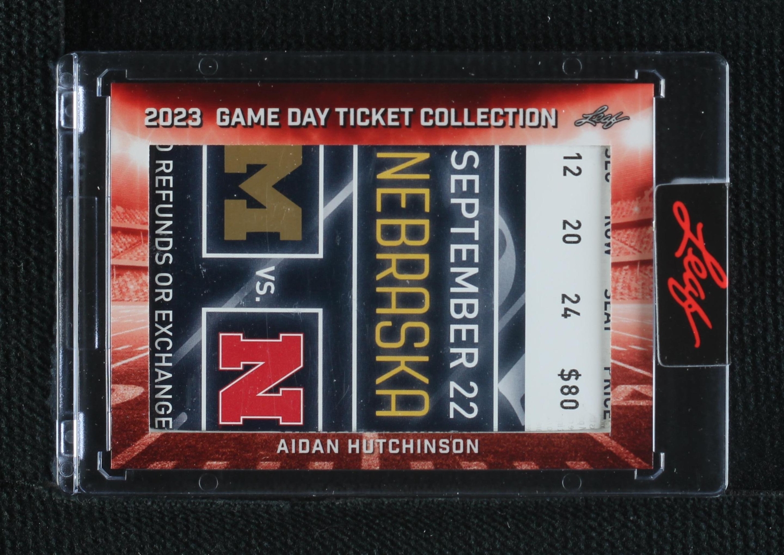 2023 Leaf Game Day Ticket Collection Aidan Hutchinson #TC-37