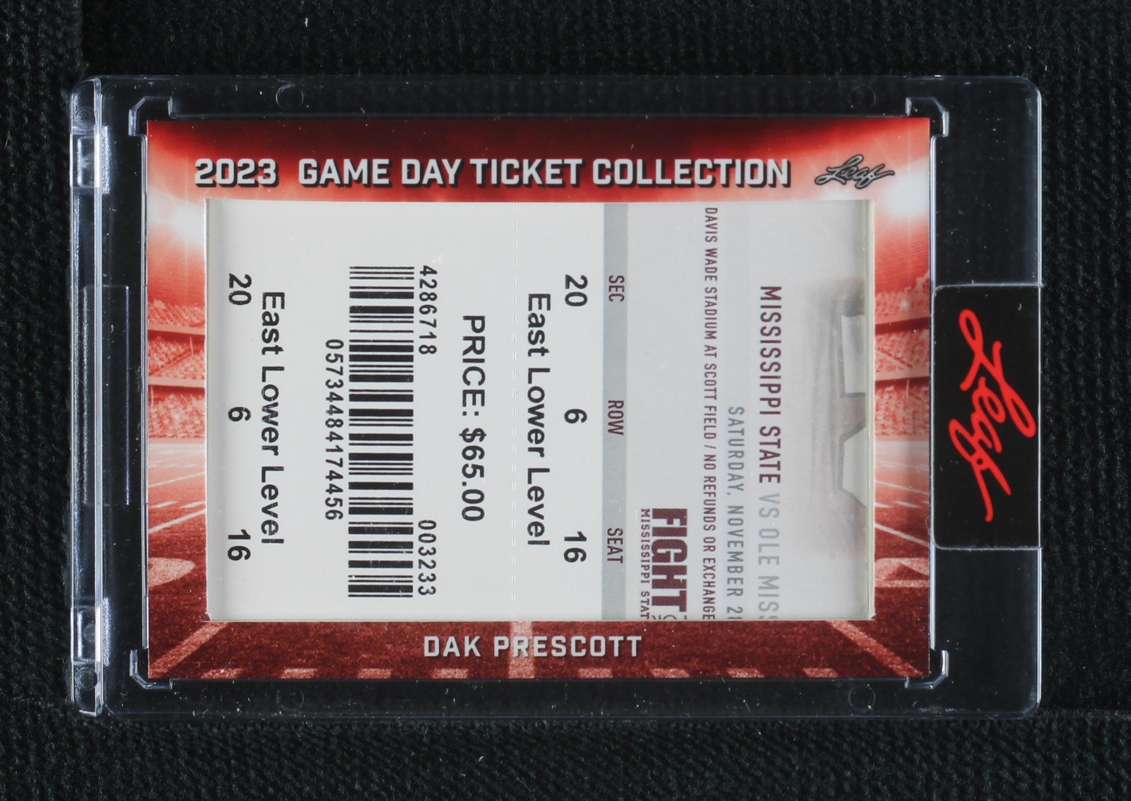 2023 Leaf Game Day Ticket Collection Dak Prescott #TC-3