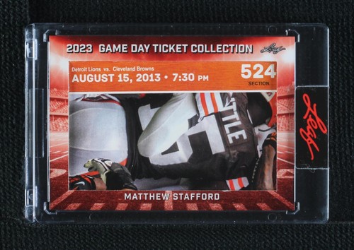 2023 Leaf Game Day Ticket Collection Matthew Stafford #TC-13