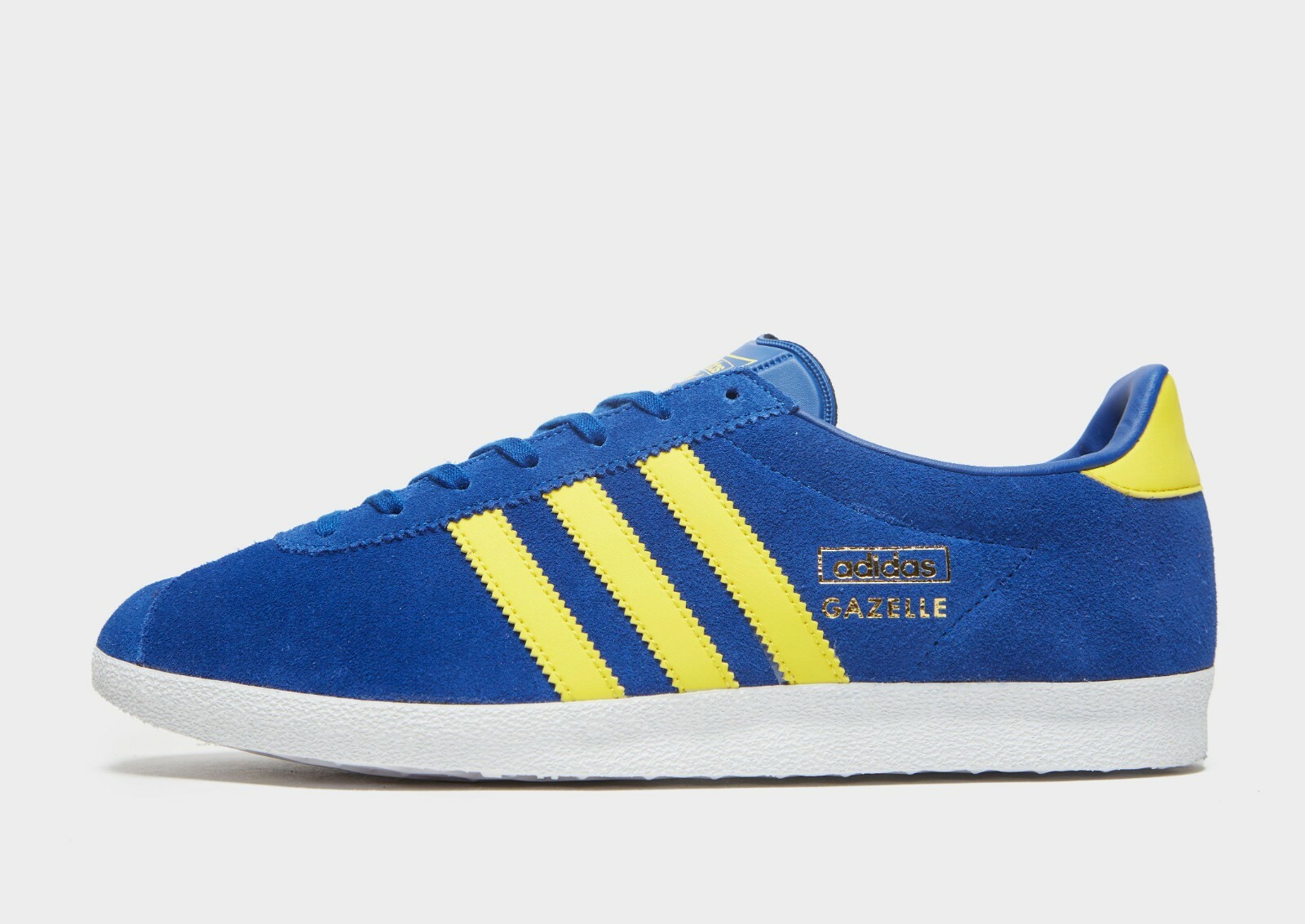 adidas gazelle blue yellow suede trainers