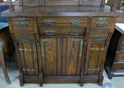 Antique Oak Cabinet Hand-Carved