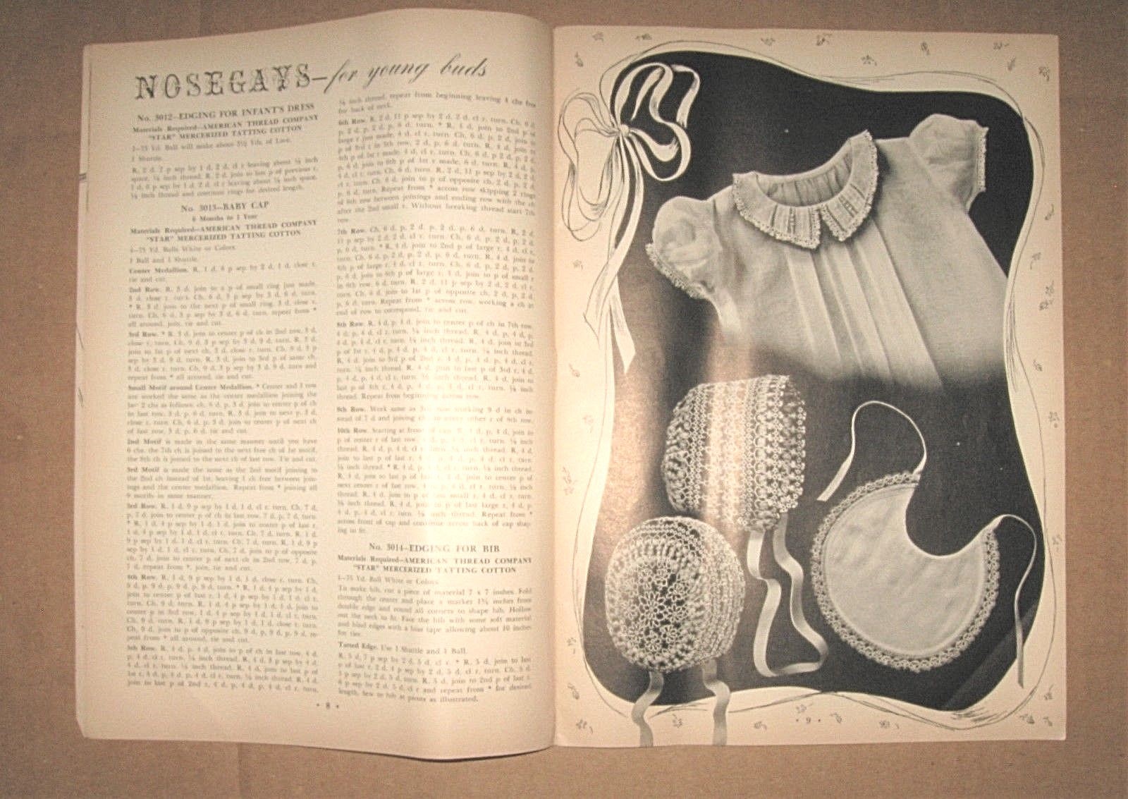 Vintage 1944 American Thread Company TATTING CROCHET DESIGNS Sewing Catalog