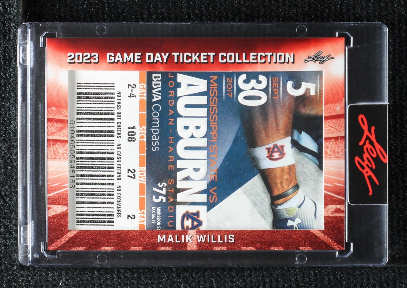 2023 Leaf Game Day Ticket Collection Malik Willis #TC-22