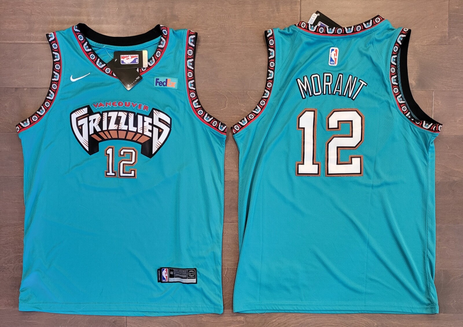 Vancouver Grizzlies MORANT 12 ウニフォーム XL JA MORANT Vancouver Grizzlies Autograph XL Throwback Jersey