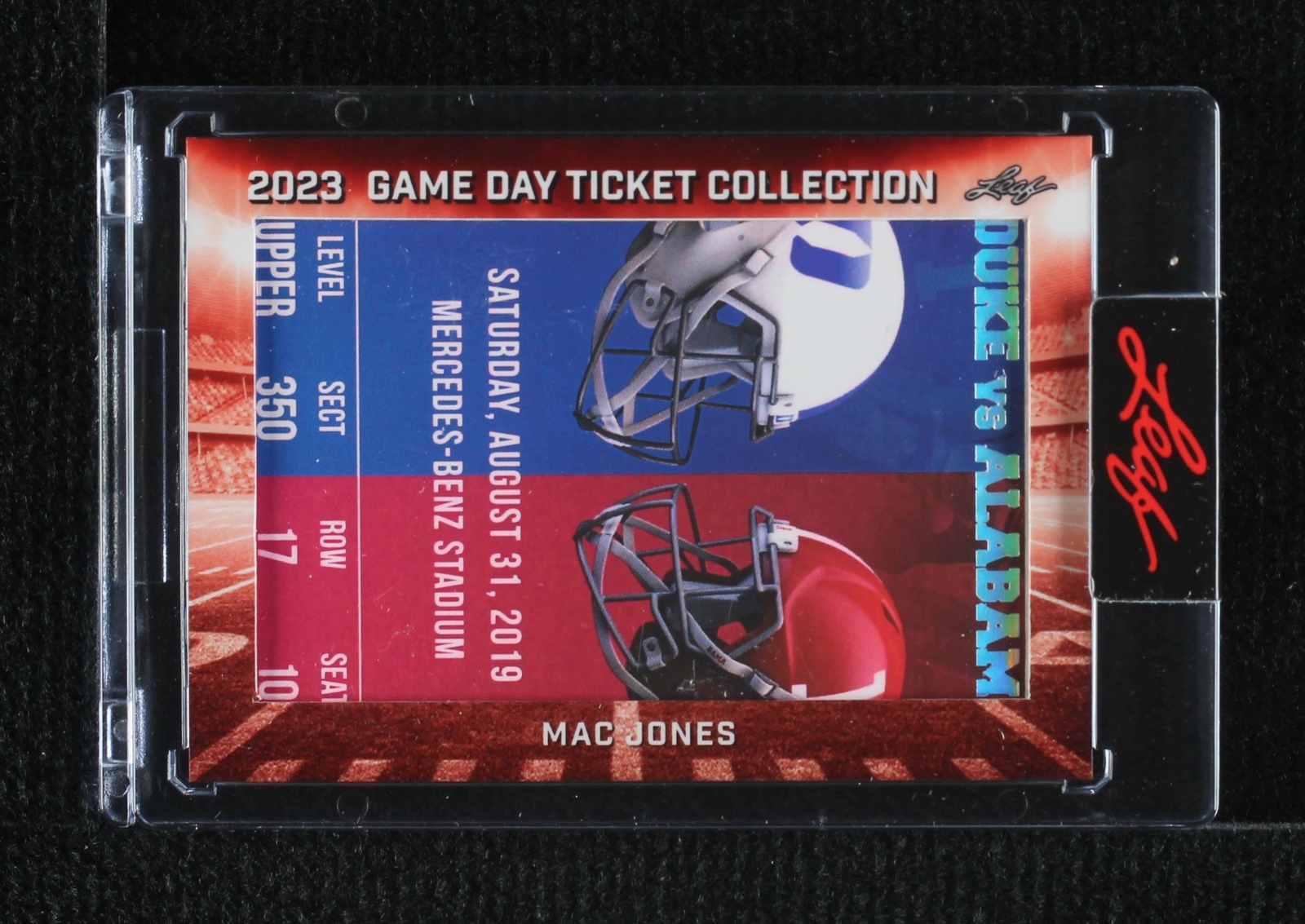 2023 Leaf Game Day Ticket Collection Mac Jones #TC-43