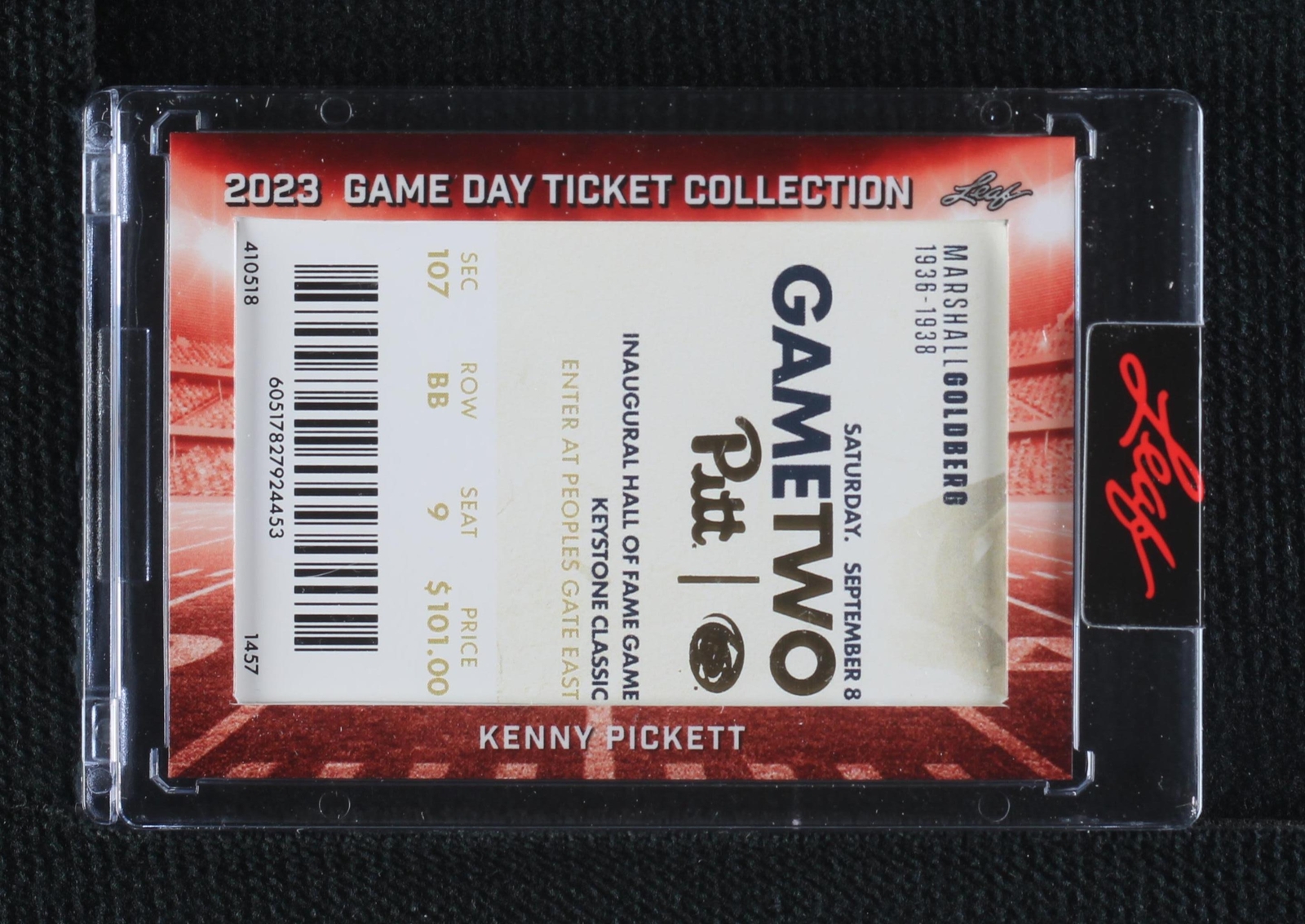 2023 Leaf Game Day Ticket Collection Kenny Pickett #TC-5