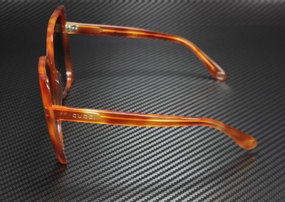 Pre-owned Gucci Gg0471s 003 Rectangular Havana Shiny Havana Green 62 Mm Women's Sunglasses