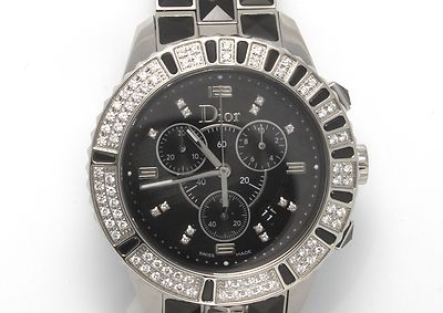 New Authentic Christian Dior Christal Diamond Dial Ceramic