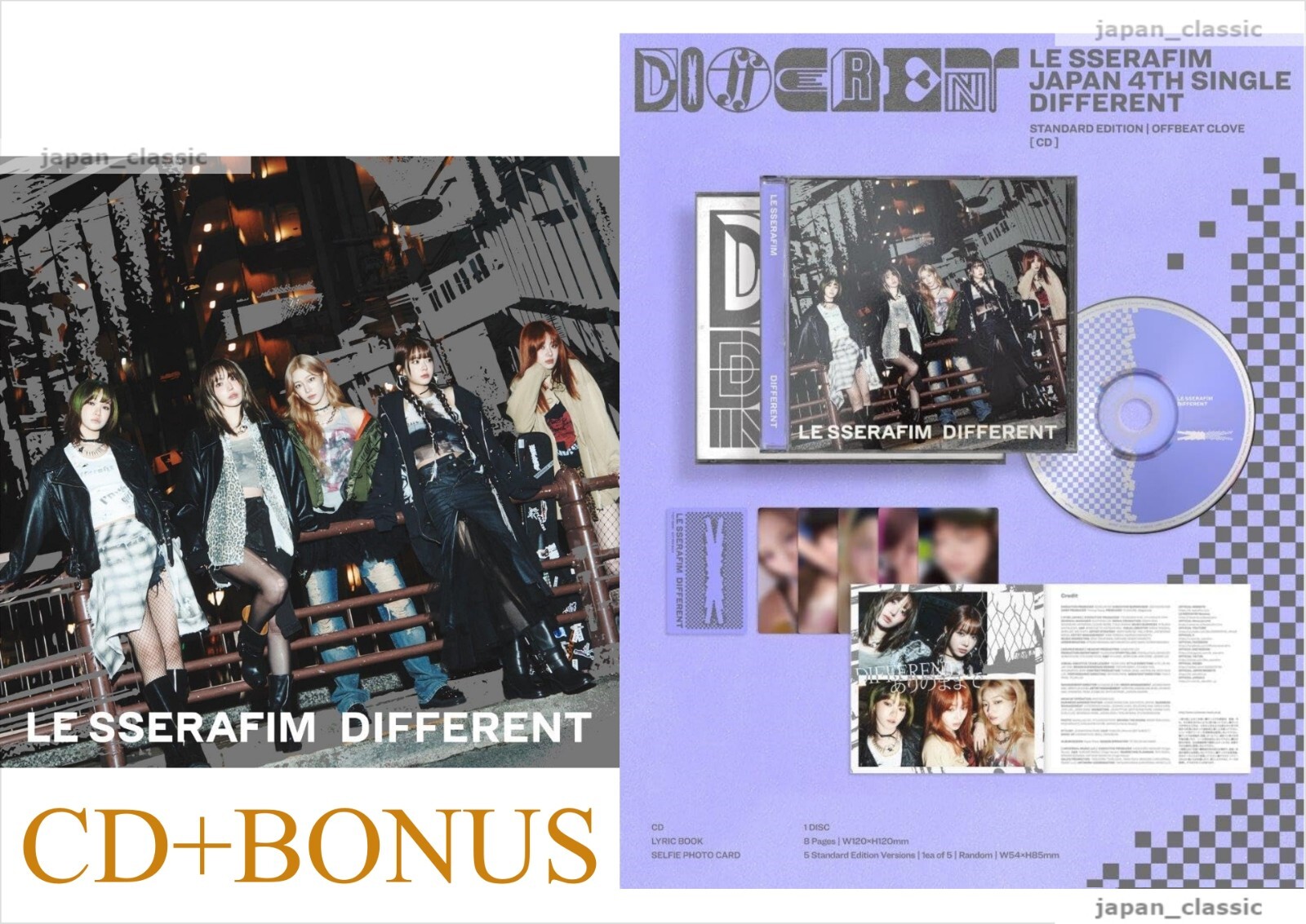 LE SSERAFIM DIFFERENT REGULAR EDITION CD + LYRIC BOOK + CARD