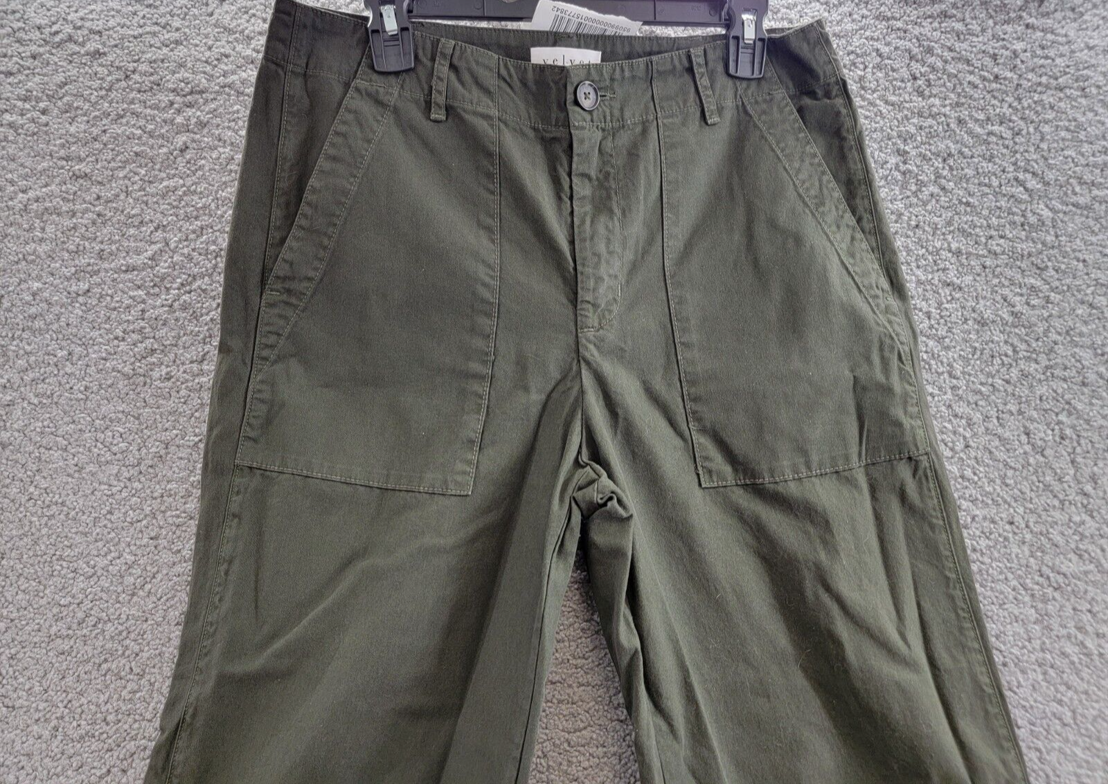 Velvet By Graham & Spencer Cropped Wide Leg Pants Women's 8 Locust Green Solid - Picture 3 of 18