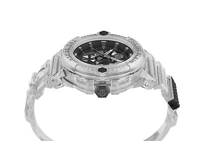Pre-owned Philipp Plein Transparent Mens Analogue Watch The $kull Synthetic Pwwaa0423