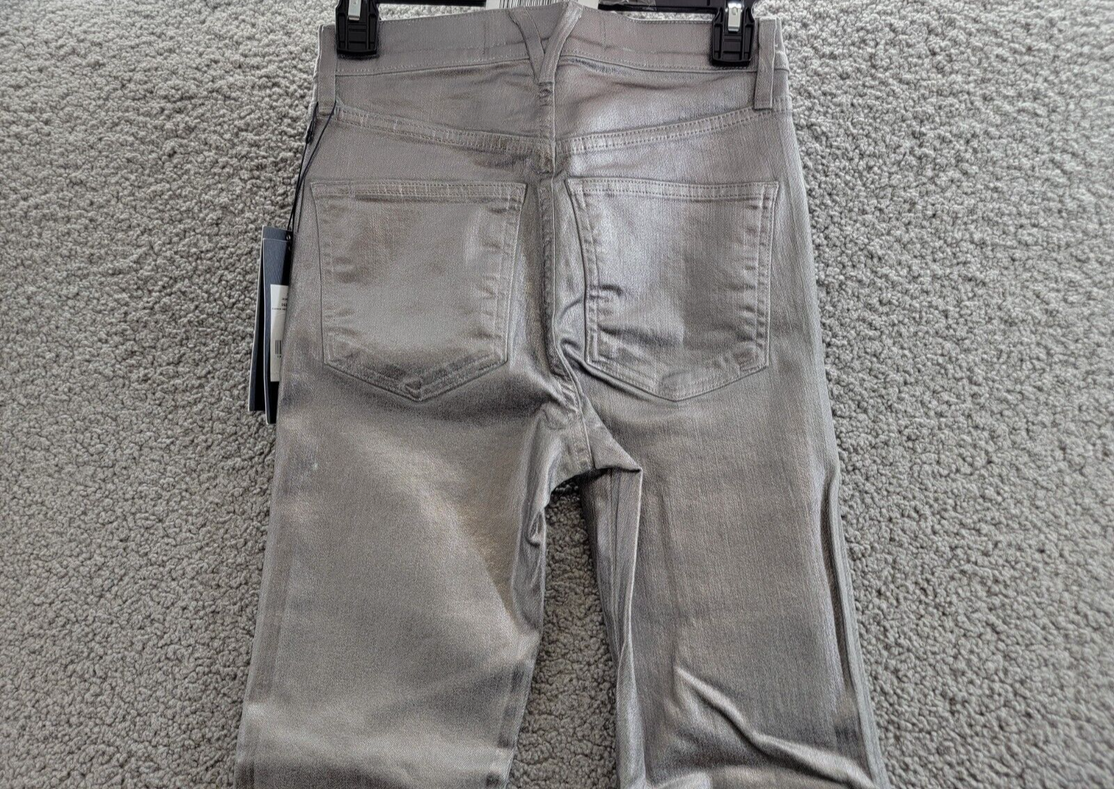 Veronica Beard Carson Coated Flared Ankle Jeans Women's 25 Light Gunmetal - Picture 13 of 18