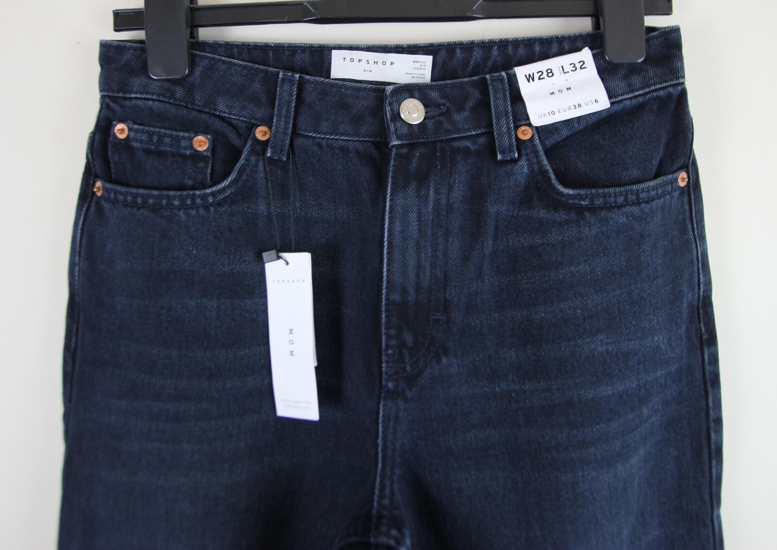 Cotton Denim High Waist Mom Jeans Size 