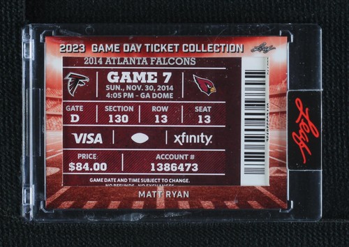 2023 Leaf Game Day Ticket Collection Matt Ryan #TC-12