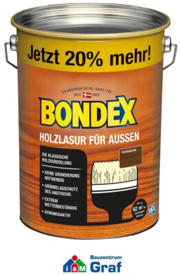 Bondex Holzlasur für außen 4,8 Liter / Verschiedene Farben / #879