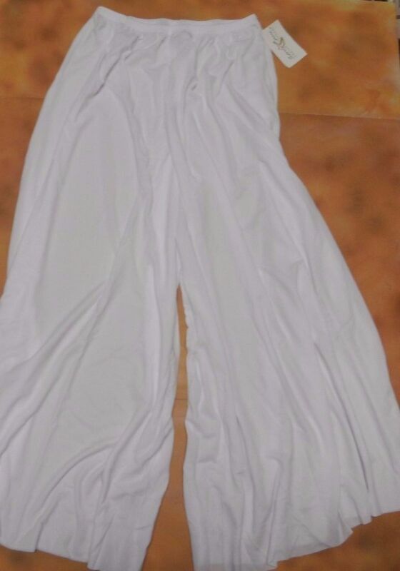 PRAISE LITURGICAL DANCE Palazzo Pants White Knit Ladies Praisewear 85807 