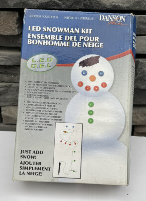 Danson LED Snowman Outdoor Lighting Kit 10 Multi Colour Bulbs 8hr Timer NOB