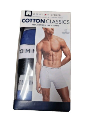 Tommy Hilfiger Men's Underwear 3 Pack Cotton Classics Boxers Blue Black Lt Blue