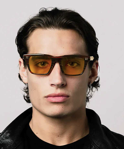 Pre-owned Dita Dts713-a-02 Thavos Chestnut Swirl W Sunglasses In Golden Amber