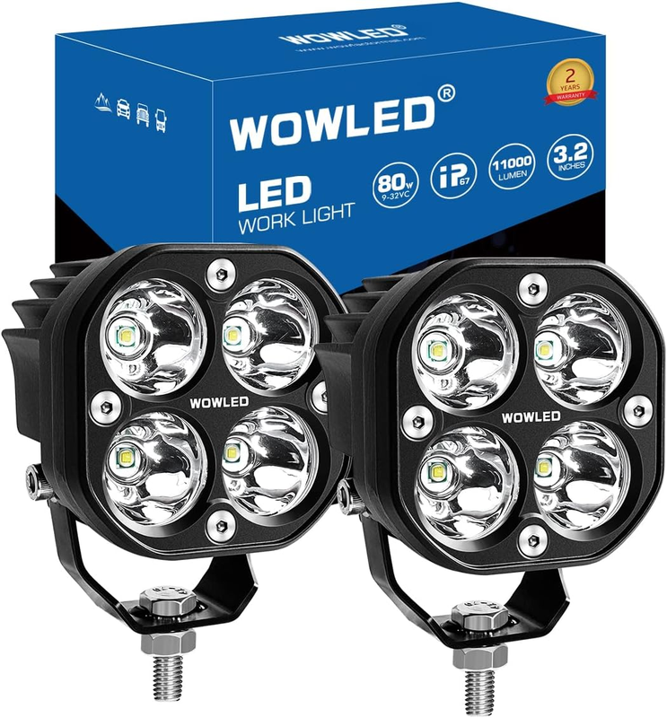 Cubes Spot LED Pods Light, 2PCS 3Inch 80W Set Marine Spreader Driving Fog Lights