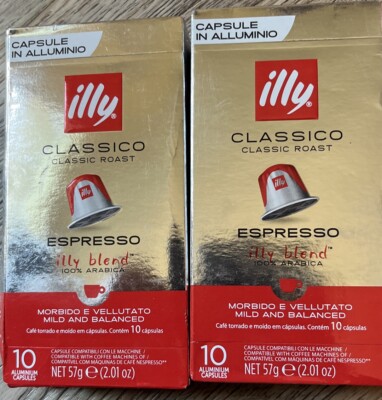 2 Pack Illy Classico Cofffee Capsules 20 Count Nespresso Compatible Exp 9/2024